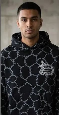 Chevron Pattern Pullover Hoodie