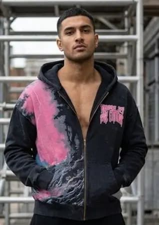 Tie-Dye Graphic Zip Hoodie