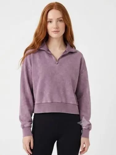 Cropped Quarter-Zip Pullover